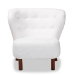 Baxton Studio Cabrera Modern and Contemporary White Boucle Upholstered and Walnut Brown Finished Wood Accent Chair - BSO2011-White/Walnut-CC