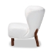 Baxton Studio Cabrera Modern and Contemporary White Boucle Upholstered and Walnut Brown Finished Wood Accent Chair - BSO2011-White/Walnut-CC