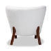 Baxton Studio Cabrera Modern and Contemporary White Boucle Upholstered and Walnut Brown Finished Wood Accent Chair - BSO2011-White/Walnut-CC
