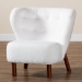 Baxton Studio Cabrera Modern and Contemporary White Boucle Upholstered and Walnut Brown Finished Wood Accent Chair - BSO2011-White/Walnut-CC