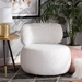 Baxton Studio Tayla Modern and Contemporary White Fabric Upholstered and Black Metal Accent Chair - BSO2012-White-CC