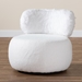 Baxton Studio Tayla Modern and Contemporary White Fabric Upholstered and Black Metal Accent Chair - BSO2012-White-CC