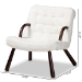 Baxton Studio Eisa Modern and Contemporary White Sherpa Upholstered and Walnut Brown Finished Wood Accent Chair - BSO2017-White/Walnut-CC