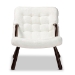 Baxton Studio Eisa Modern and Contemporary White Sherpa Upholstered and Walnut Brown Finished Wood Accent Chair - BSO2017-White/Walnut-CC