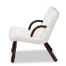 Baxton Studio Eisa Modern and Contemporary White Sherpa Upholstered and Walnut Brown Finished Wood Accent Chair - BSO2017-White/Walnut-CC