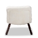 Baxton Studio Eisa Modern and Contemporary White Sherpa Upholstered and Walnut Brown Finished Wood Accent Chair - BSO2017-White/Walnut-CC