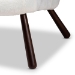 Baxton Studio Eisa Modern and Contemporary White Sherpa Upholstered and Walnut Brown Finished Wood Accent Chair - BSO2017-White/Walnut-CC