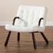 Baxton Studio Eisa Modern and Contemporary White Sherpa Upholstered and Walnut Brown Finished Wood Accent Chair - BSO2017-White/Walnut-CC