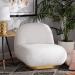 Baxton Studio Paiva Modern and Contemporary White Boucle Upholstered and Brushed Gold Finished Accent Chair - BSO2015-White-CC