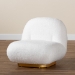 Baxton Studio Paiva Modern and Contemporary White Boucle Upholstered and Brushed Gold Finished Accent Chair - BSO2015-White-CC