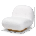 Baxton Studio Paiva Modern and Contemporary White Boucle Upholstered and Brushed Gold Finished Accent Chair - BSO2015-White-CC