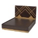 Baxton Studio Arcelia Contemporary Glam and Luxe Two-Tone Dark Brown and Gold Finished Wood Queen Size Platform Bed - BSOSEBED13032026-Modi Wenge/Gold-Queen