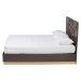 Baxton Studio Arcelia Contemporary Glam and Luxe Two-Tone Dark Brown and Gold Finished Wood Queen Size Platform Bed - BSOSEBED13032026-Modi Wenge/Gold-Queen