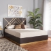 Baxton Studio Arcelia Contemporary Glam and Luxe Two-Tone Dark Brown and Gold Finished Wood Queen Size Platform Bed - BSOSEBED13032026-Modi Wenge/Gold-Queen