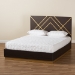Baxton Studio Arcelia Contemporary Glam and Luxe Two-Tone Dark Brown and Gold Finished Wood Queen Size Platform Bed - BSOSEBED13032026-Modi Wenge/Gold-Queen