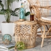 bali & pari Edena Modern Bohemian Natural Brown Finished Rattan End Table - BSORT009-Rattan-ET