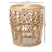 bali & pari Edena Modern Bohemian Natural Brown Finished Rattan End Table - BSORT009-Rattan-ET
