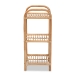 bali & pari Barras Modern Bohemian Natural Brown Finished Rattan 3-Tier Display Shelf - BSORBS014-Rattan-Shelf