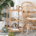 bali & pari Barras Modern Bohemian Natural Brown Finished Rattan 3-Tier Display Shelf - BSORBS014-Rattan-Shelf