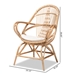 bali & pari Jayden Modern Bohemian White Fabric Upholstered and Natural Brown Finished Rattan Accent Chair - BSOJayden-Rattan-CC