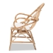 bali & pari Jayden Modern Bohemian White Fabric Upholstered and Natural Brown Finished Rattan Accent Chair - BSOJayden-Rattan-CC