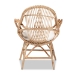 bali & pari Jayden Modern Bohemian White Fabric Upholstered and Natural Brown Finished Rattan Accent Chair - BSOJayden-Rattan-CC