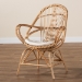 bali & pari Jayden Modern Bohemian White Fabric Upholstered and Natural Brown Finished Rattan Accent Chair - BSOJayden-Rattan-CC