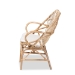 bali & pari Jayden Modern Bohemian White Fabric Upholstered and Natural Brown Finished Rattan Loveseat - BSOJayden-Rattan-LS