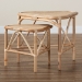 bali & pari Jayden Modern Bohemian Natural Brown Finished Rattan 2-Piece End Table Set - BSOJayden-Rattan-ET Set