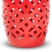 Baxton Studio Hallie Modern and Contemporary Red Finished Metal Outdoor Side Table - BSOH01-101371 Red Metal Side Table