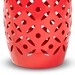 Baxton Studio Hallie Modern and Contemporary Red Finished Metal Outdoor Side Table - BSOH01-101371 Red Metal Side Table