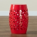 Baxton Studio Hallie Modern and Contemporary Red Finished Metal Outdoor Side Table - BSOH01-101371 Red Metal Side Table