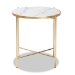 Baxton Studio Maddock Modern and Contemporary Gold Finished Metal End Table with Marble Tabletop - BSOH01-102776 Metal/Marble Side Table
