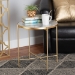 Baxton Studio Maddock Modern and Contemporary Gold Finished Metal End Table with Marble Tabletop - BSOH01-102776 Metal/Marble Side Table