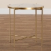Baxton Studio Maddock Modern and Contemporary Gold Finished Metal End Table with Marble Tabletop - BSOH01-102776 Metal/Marble Side Table