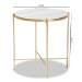 Baxton Studio Maddock Modern and Contemporary Gold Finished Metal End Table with Marble Tabletop - BSOH01-102776 Metal/Marble Side Table