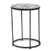 Baxton Studio Kaden Modern and Contemporary Multi-Colored Glass and Black Metal Outdoor Side Table
