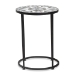 Baxton Studio Kaden Modern and Contemporary Multi-Colored Glass and Black Metal Outdoor Side Table - BSOH01-104348 Mosaic Side Table