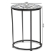 Baxton Studio Kaden Modern and Contemporary Multi-Colored Glass and Black Metal Outdoor Side Table - BSOH01-104348 Mosaic Side Table