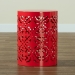 Baxton Studio Jamila Modern and Contemporary Red Finished metal Outdoor Side Table - BSOH01-104258 Red Metal Side Table