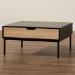 Baxton Studio Haben Modern and Contemporary Two-Tone Oak Brown and Black Finished Wood Coffee Table - BSOLCF20182-Black/Tan-CT