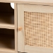 Baxton Studio Sebille Mid-Century Modern Light Brown Finished Wood 2-Door TV Stand with Natural Rattan - BSOLCF19046-Rattan-TV Stand