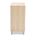 Baxton Studio Sebille Mid-Century Modern Light Brown Finished Wood 3-Drawer Storage Cabinet with Natural Rattan - BSOLC21020906-Rattan-3DW-Cabinet