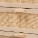 Baxton Studio Sebille Mid-Century Modern Light Brown Finished Wood 3-Drawer Storage Cabinet with Natural Rattan - BSOLC21020906-Rattan-3DW-Cabinet
