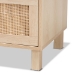 Baxton Studio Sebille Mid-Century Modern Light Brown Finished Wood 3-Drawer Storage Cabinet with Natural Rattan - BSOLC21020906-Rattan-3DW-Cabinet
