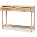 Baxton Studio Sebille Mid-Century Modern Light Brown Finished Wood 2-Drawer Console Table with Natural Rattan - BSOLC21020907-Rattan-2DW-Console Table