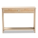 Baxton Studio Sebille Mid-Century Modern Light Brown Finished Wood 2-Drawer Console Table with Natural Rattan - BSOLC21020907-Rattan-2DW-Console Table