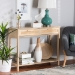 Baxton Studio Sebille Mid-Century Modern Light Brown Finished Wood 2-Drawer Console Table with Natural Rattan - BSOLC21020907-Rattan-2DW-Console Table
