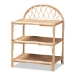 Baxton Studio Redell Modern Bohemian Natural Brown Rattan 3-Tier Display Shelf