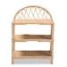 bali & pari Redell Modern Bohemian Natural Brown Rattan 3-Tier Display Shelf - BSORBS017-Rattan-Shelf
